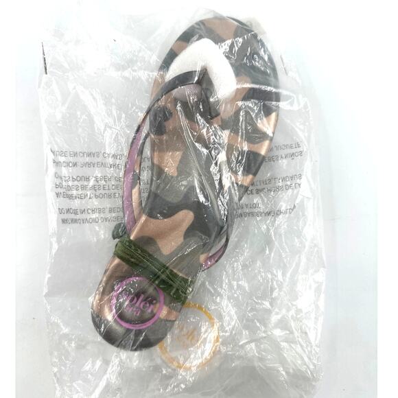 Solei Sea Women's Metallic Gold & Lilac Indie Camo Flip Flop Sandals Size 6 - Picture 4 of 10